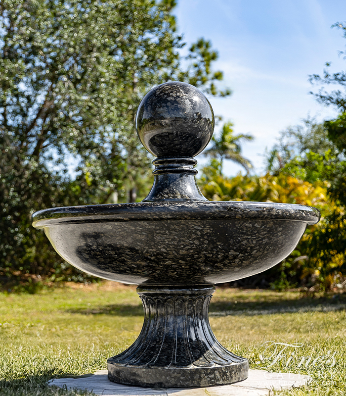 Marble Fountains  - Contemporary Black Granite Sphere Fountain - MF-1645